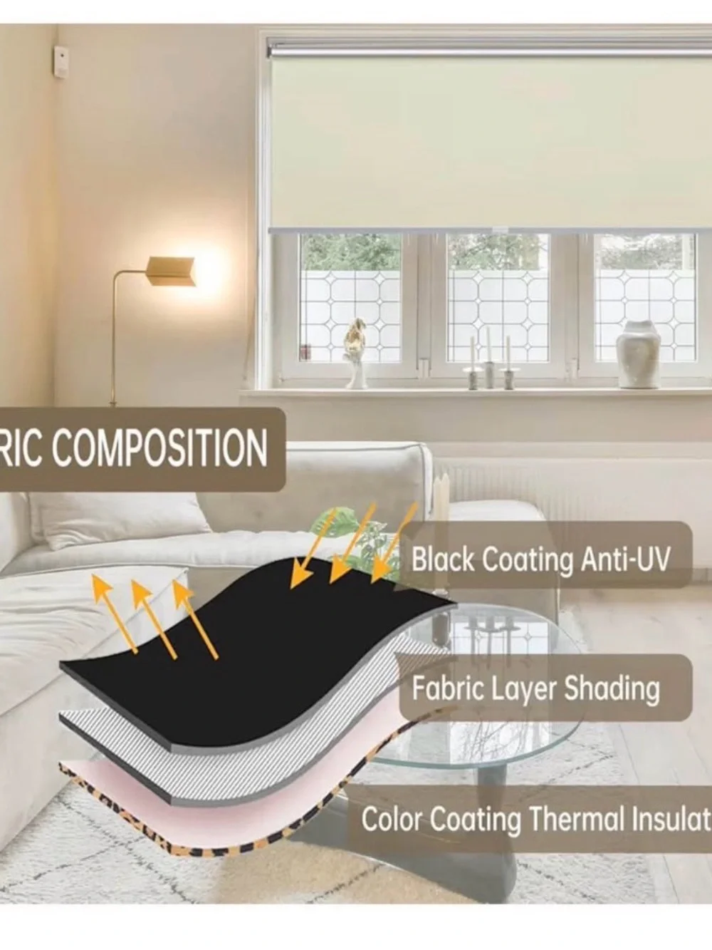 Changshade Blackout Roller Shades for Windows, Room Darkening Thermal
